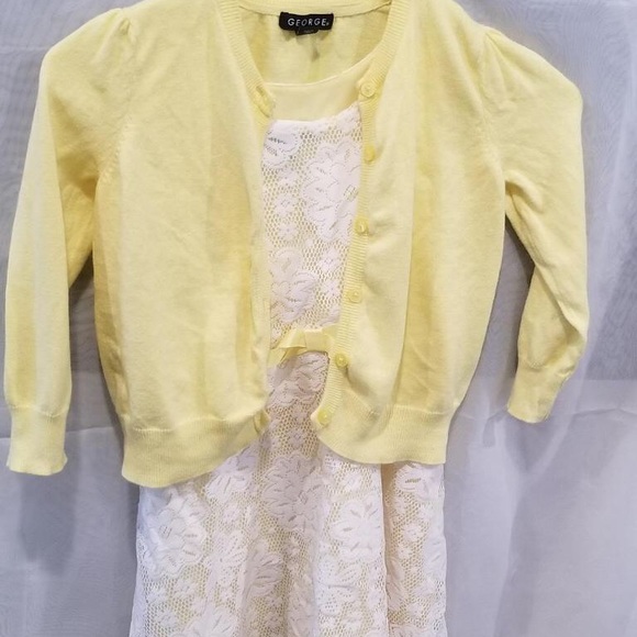 Cute bright little girls dress w/ sweater - Picture 1 of 2